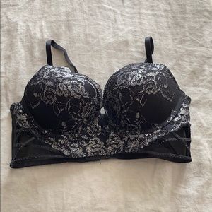 Black & Silver Lace Bralette
